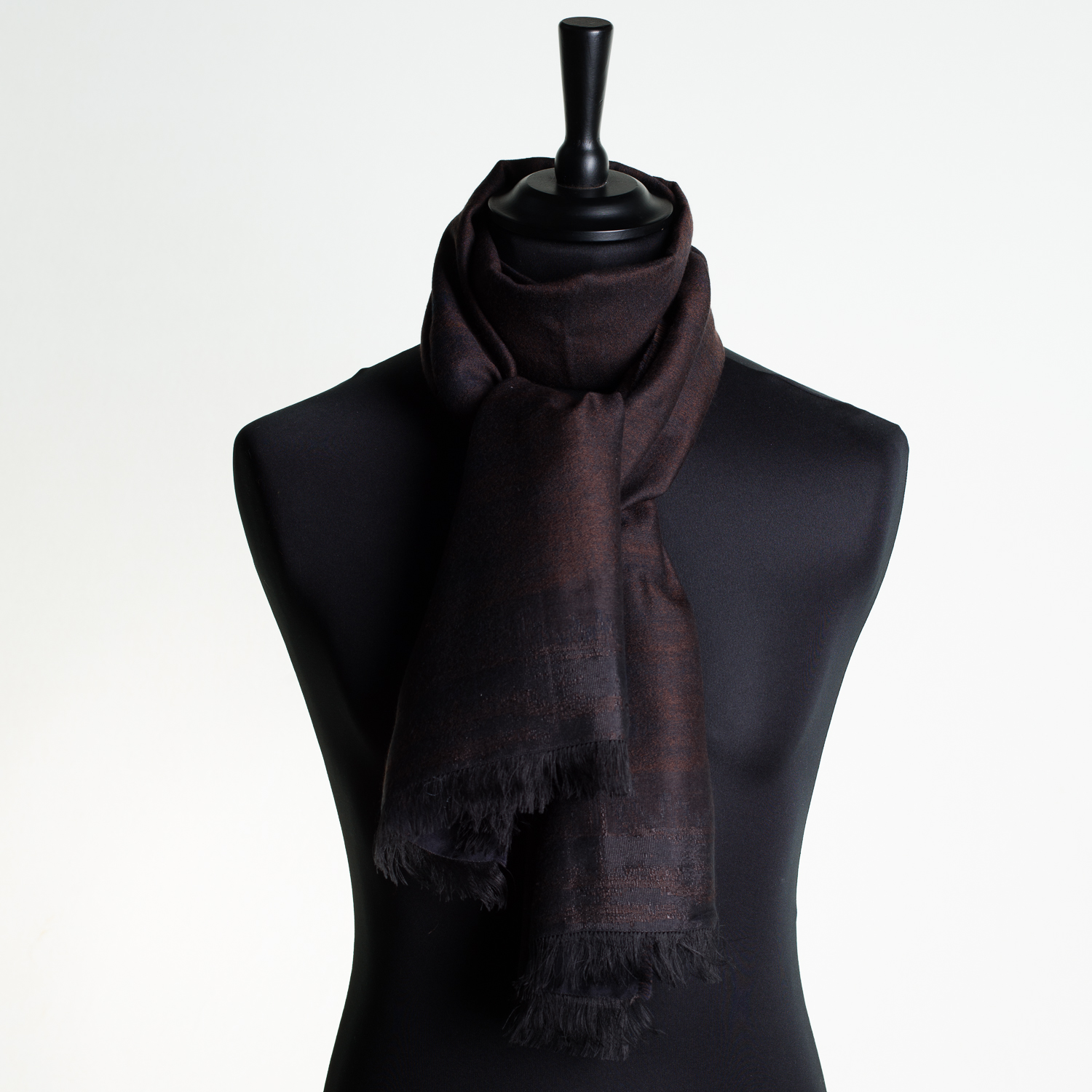 HOT CITY 'CONKER' LONG SILK AND CASHMERE SCARF