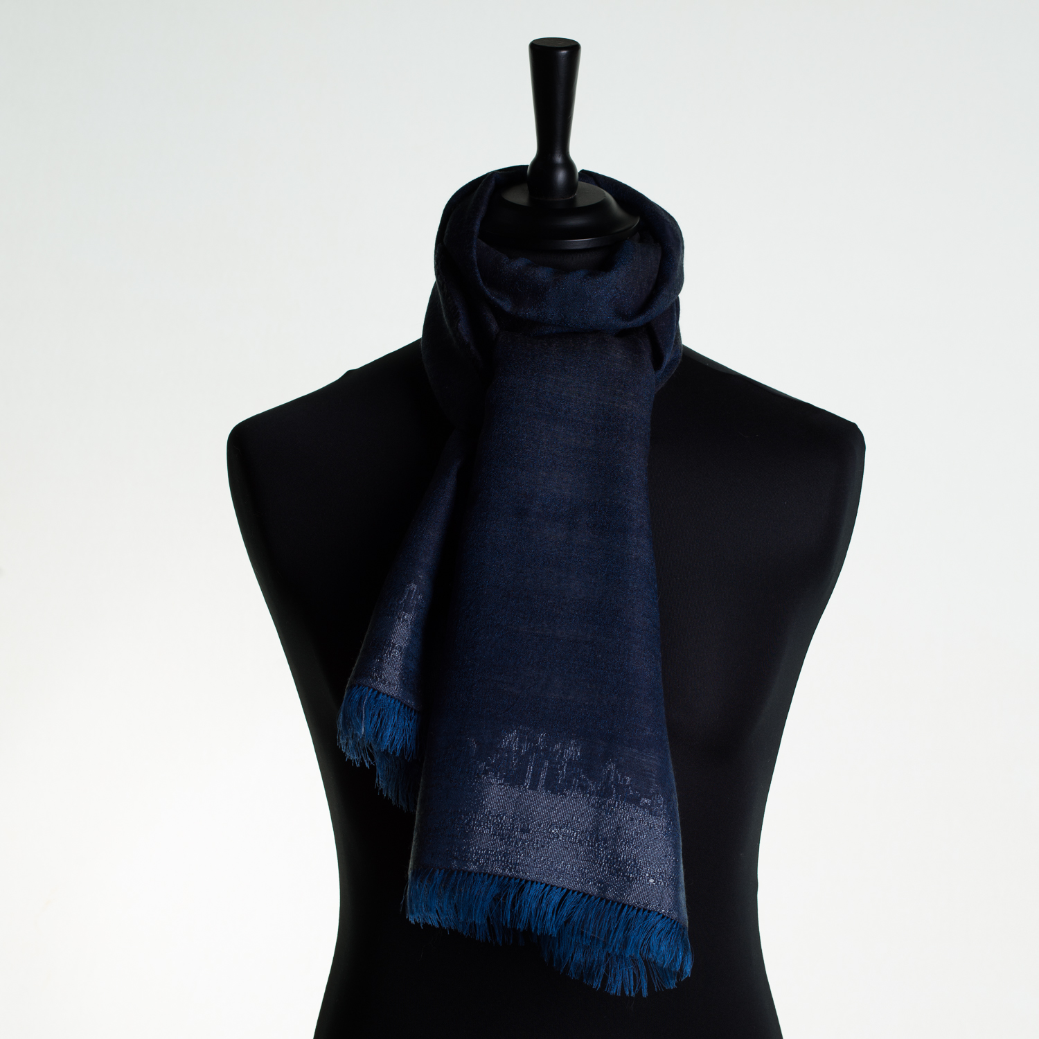 HOT CITY 'SKY' LONG SILK AND CASHMERE SCARF