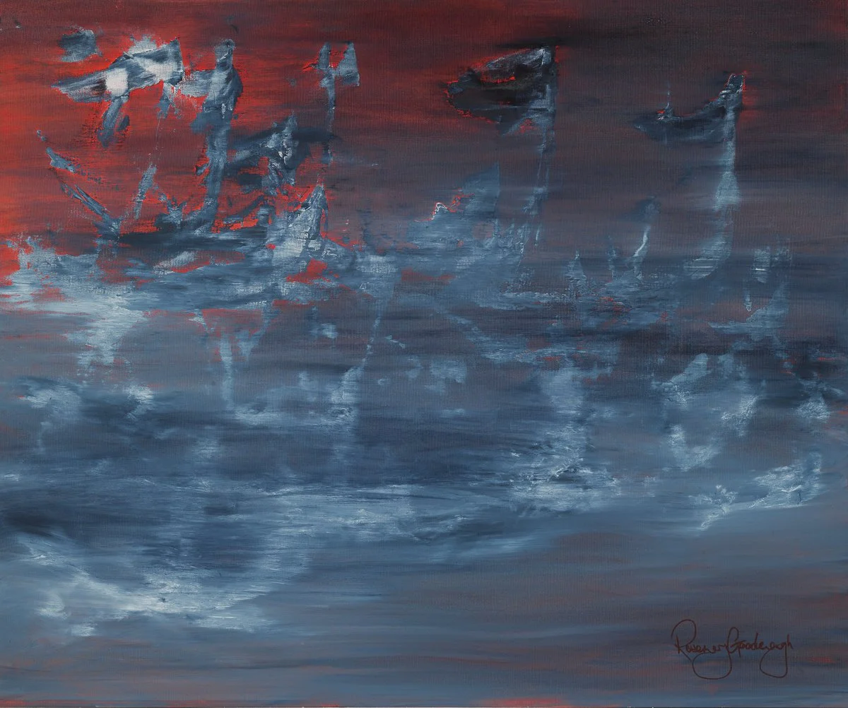 SOLD to a Collector in New York. 'Battle Pennants'. Oil on Board H75 x W88cm Framed.