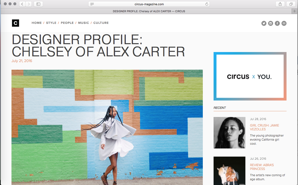 circus magazine article on alex carter