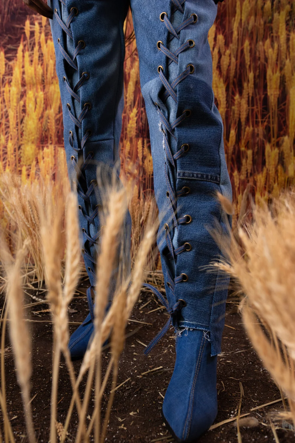 【新品】LACE DOCKING FADE DENIM PANTS Fade Friday - Cheese Denim Works SF-09X (10 Months, 1 Soak)