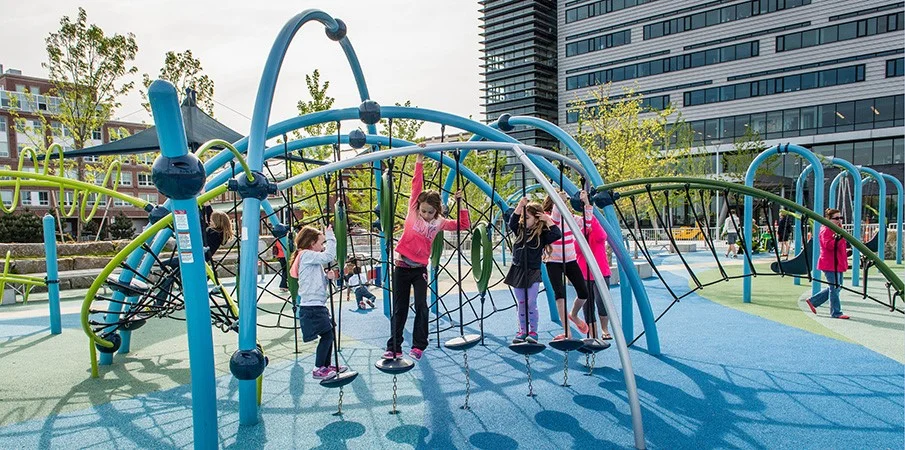 Thomas M. Menino Park (inclusive Playspace) Boston, MA by Landscape Structures Inc.