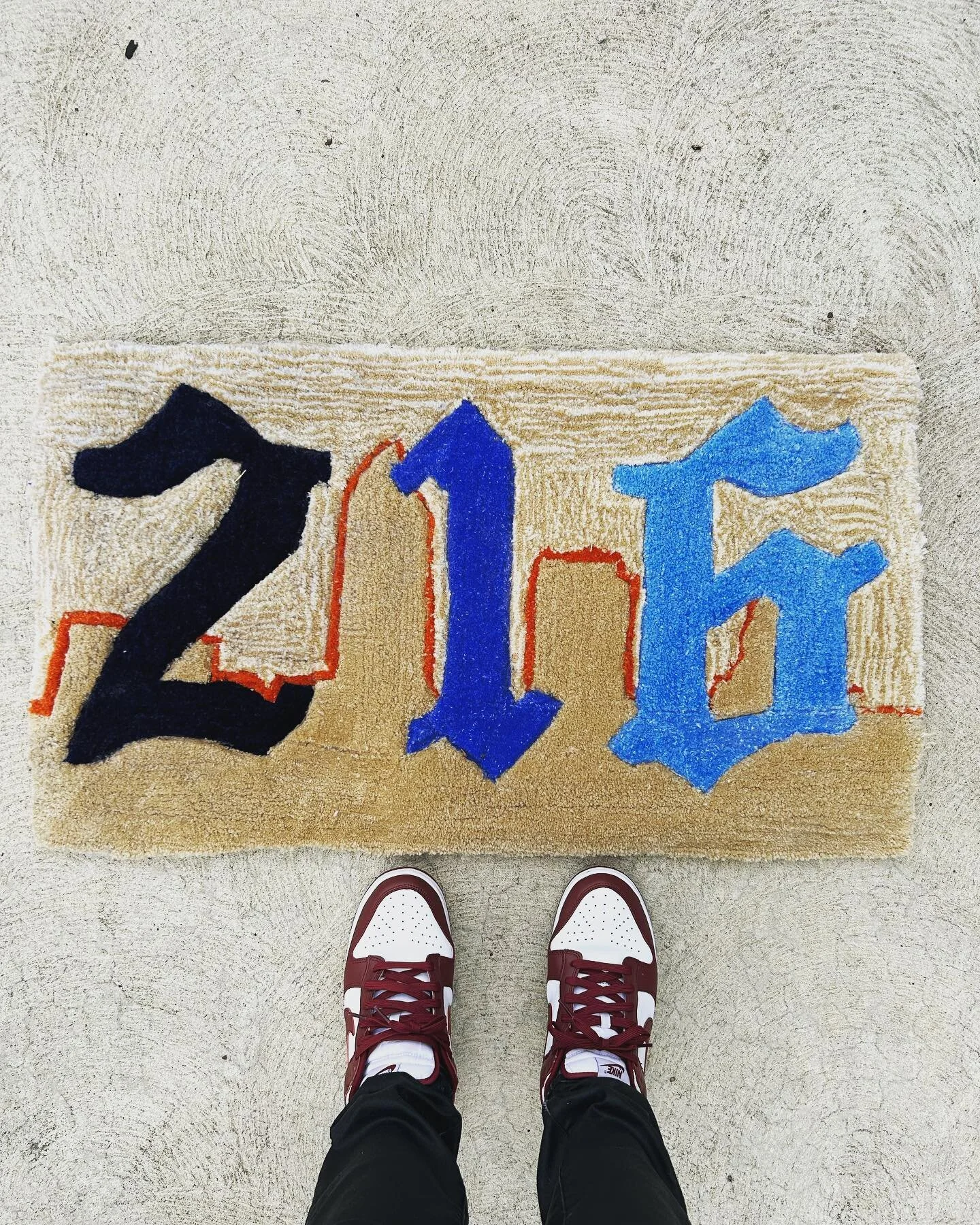 Area Code 216, Cleveland, Ohio. 📍my hometown. #rugs #rugart #rugtufting #art #rug #rugsusa #reels #cleveland #ohio #midwest #explore #explorepage #kidcudi #popular