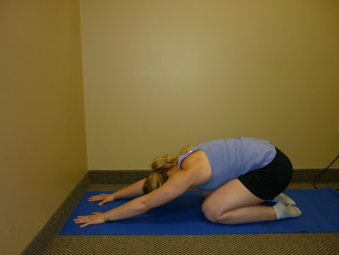 Child's pose can a relaxing position if you are feeling stressed out or overwhelmed. 
