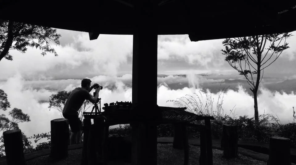 Shooting at time-lapse up amongst the clouds while following the race.