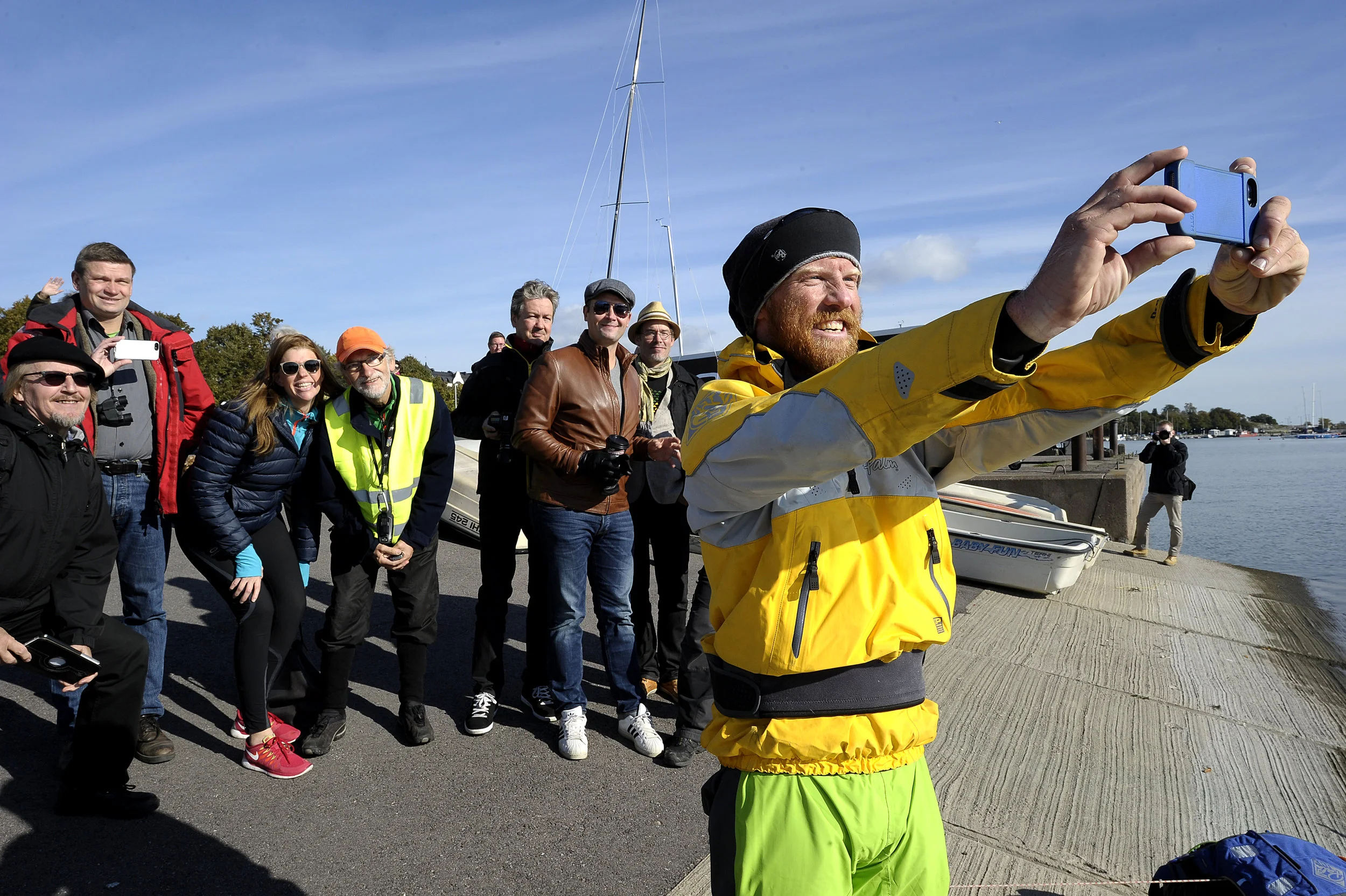 With a group of people who followed my Scandinavian journey online and gathered at the finish line