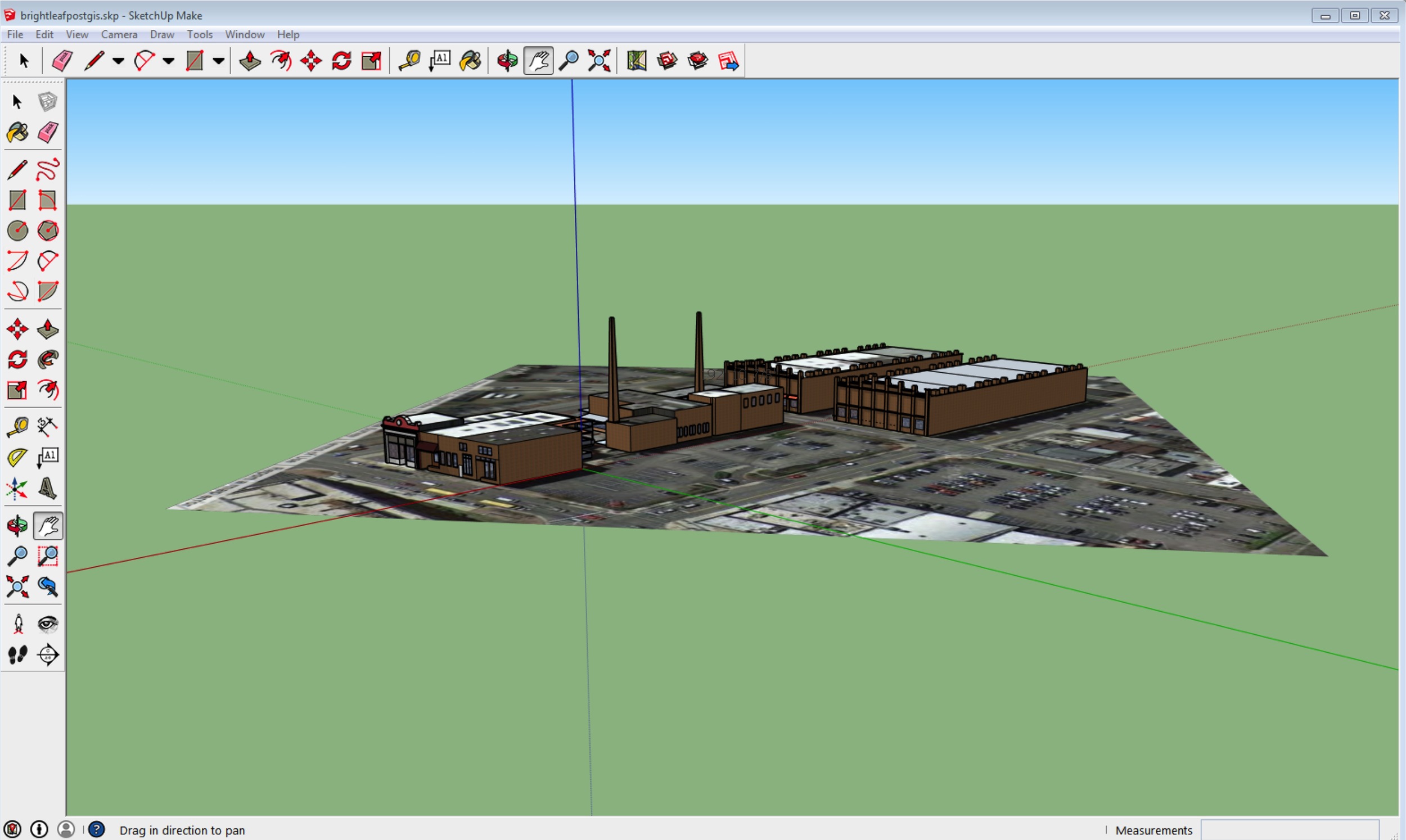 3D models created in ArcScene and edited/styled in SketchUp Make.