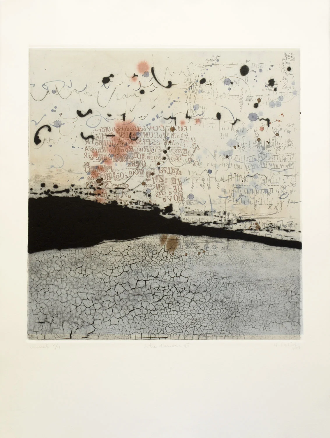 lettre d'amour VII, 76 x 56 cm
