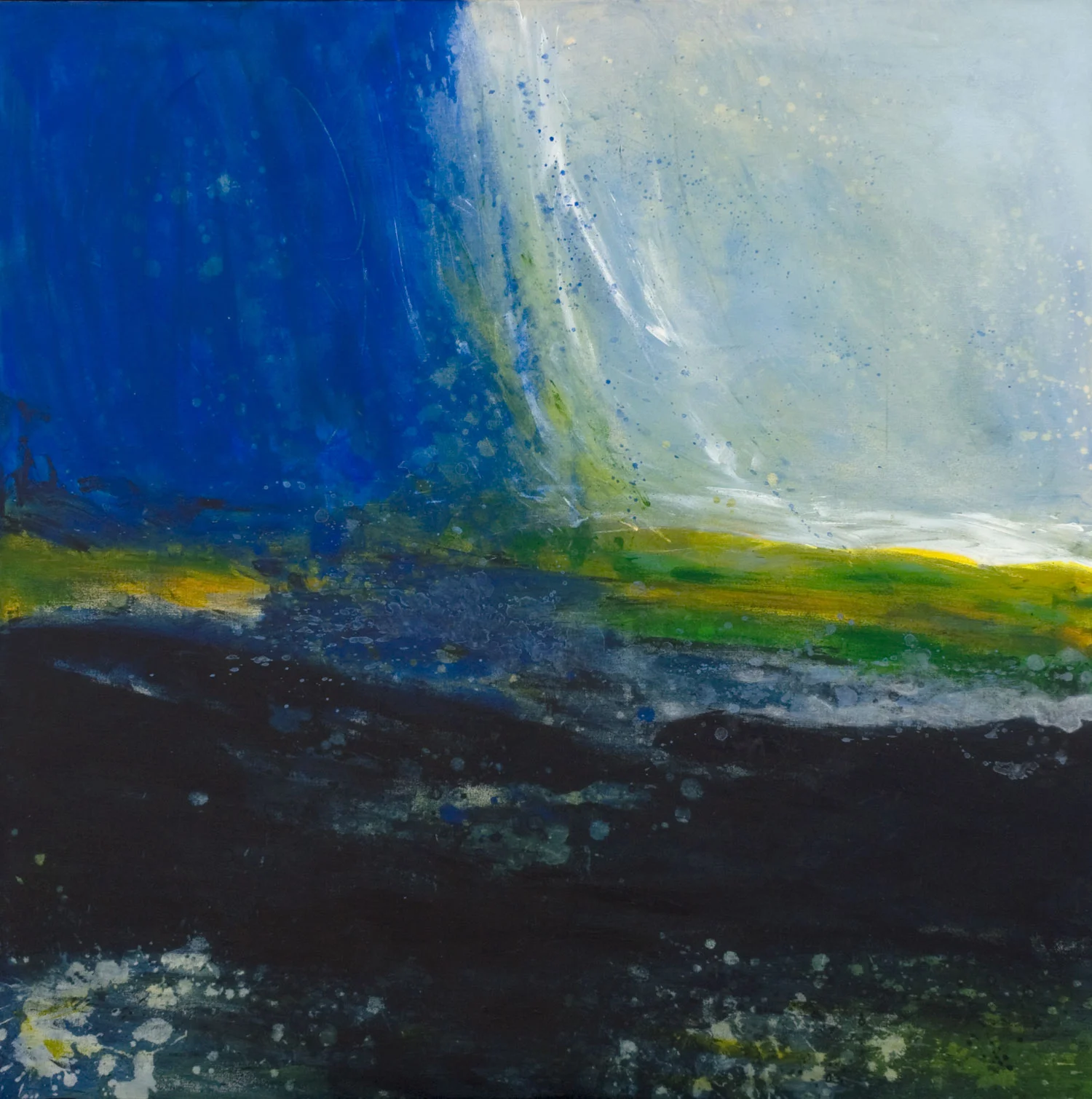 falaise bleue acrylique sur toile 91 x 91 cm