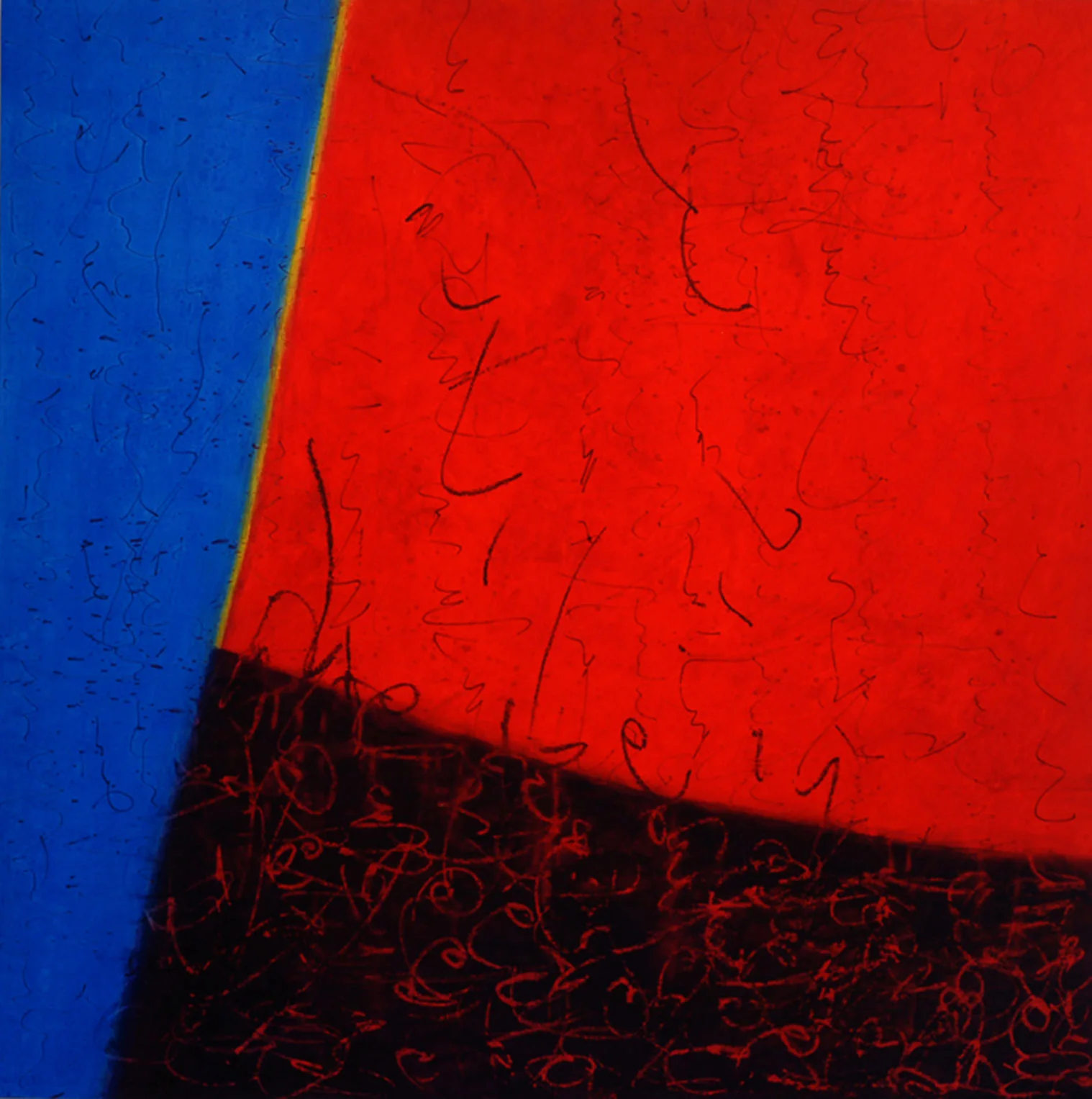paroles de feu acrylique sur bois 91 x 91 cm