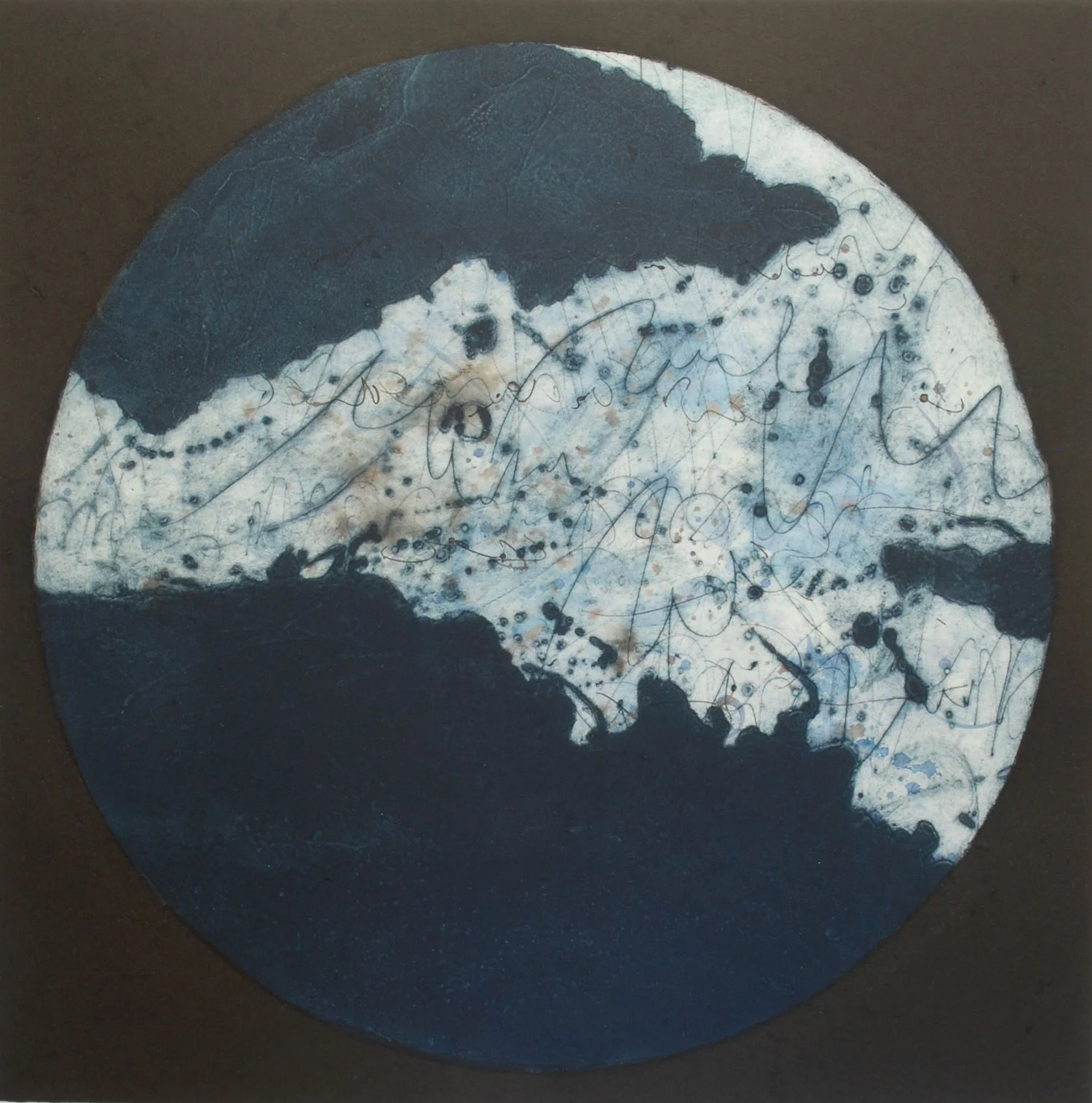 Lumière dans la nuit III, estampe, 57 x 57 cm