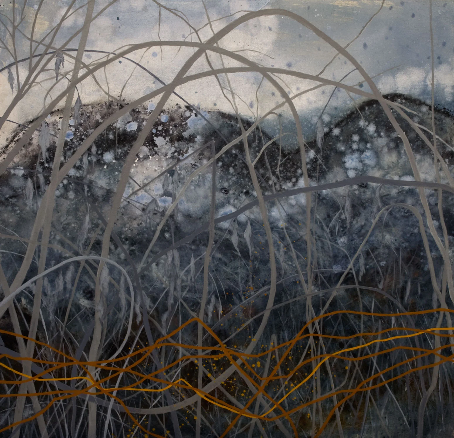 Les lucioles no2 acrylique sur toile 91 x 91 cm