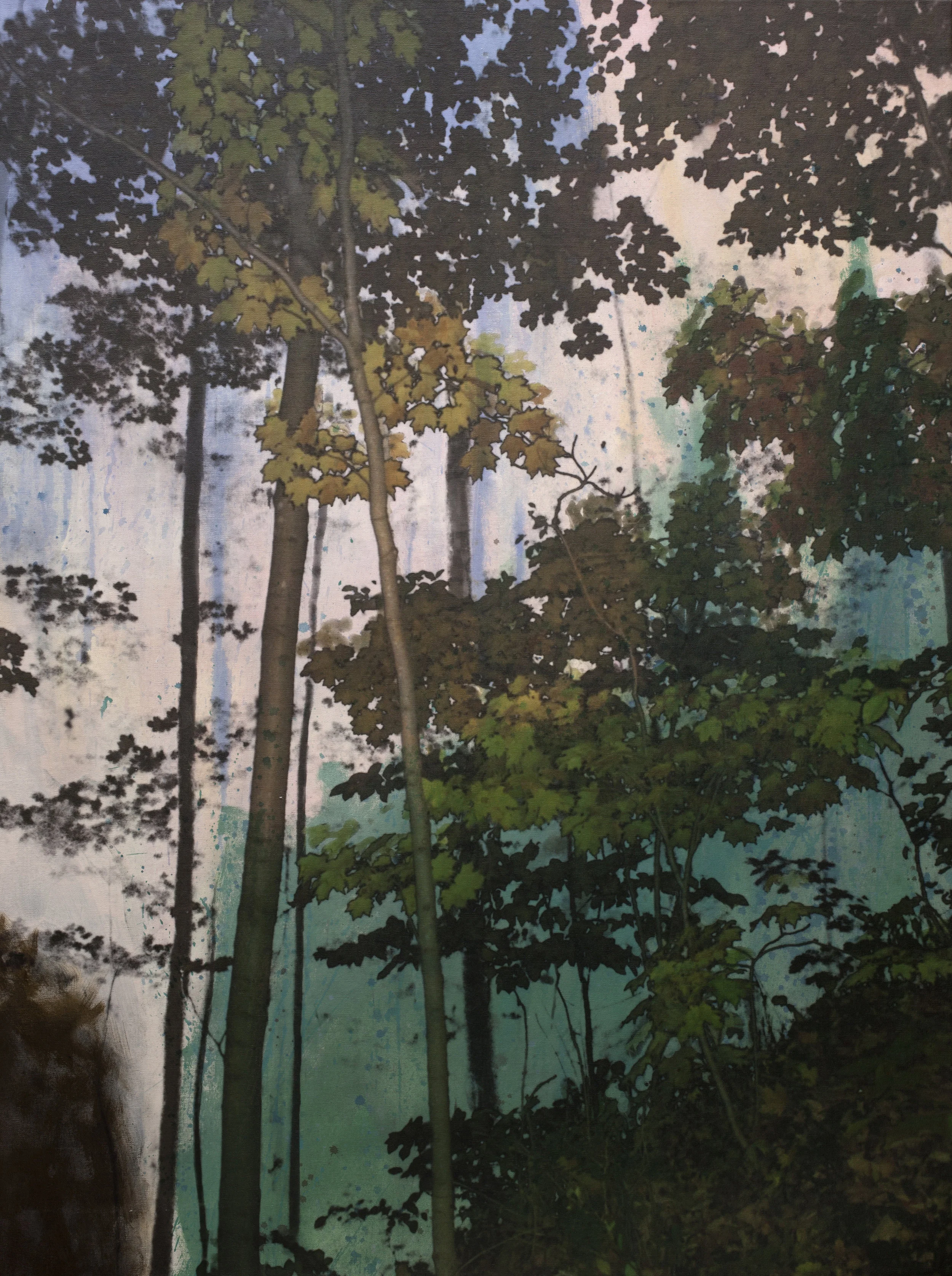 Érablière no 2 techniques mixtes sur toile 108 x 80 cm 2018