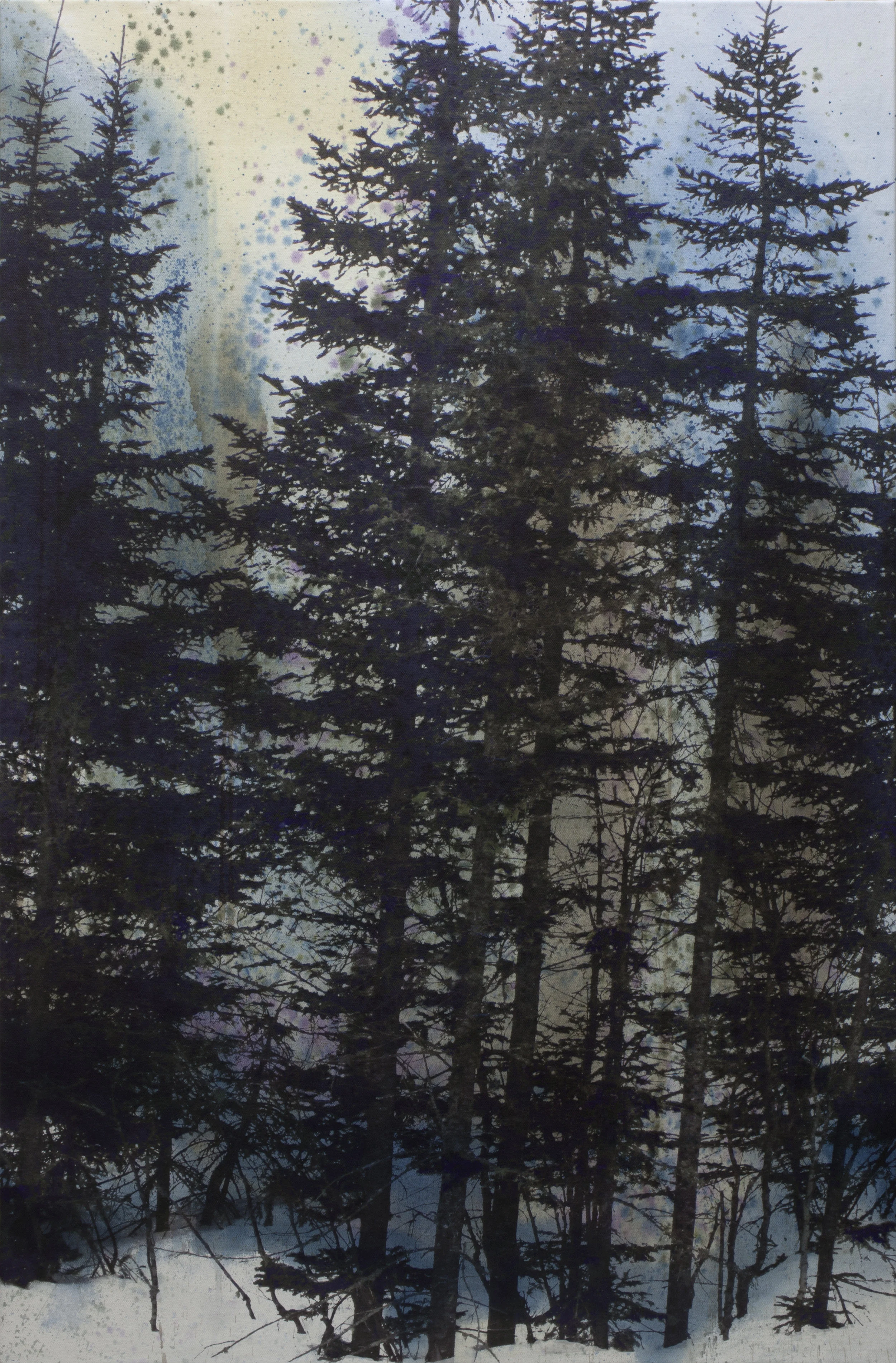 Forêt boréale no 2 techniques mixtes sur toile 122 x 80 cm 2018