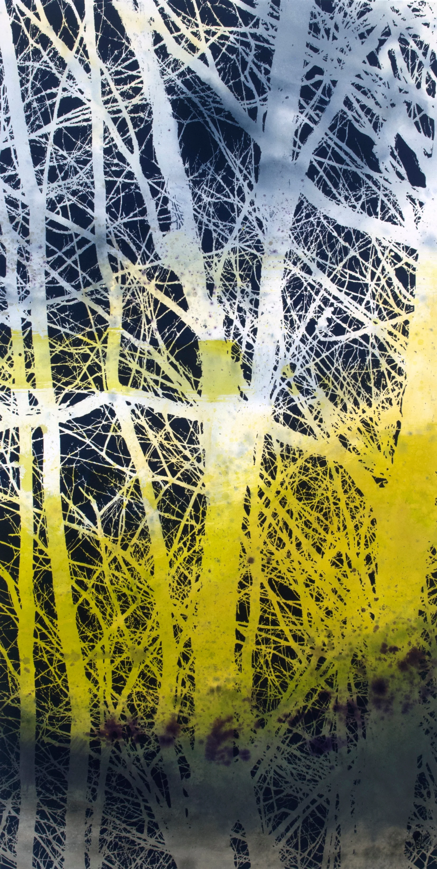 Réseau no 1 Techniques mixtes sur toile 151 x 75 cm 2018