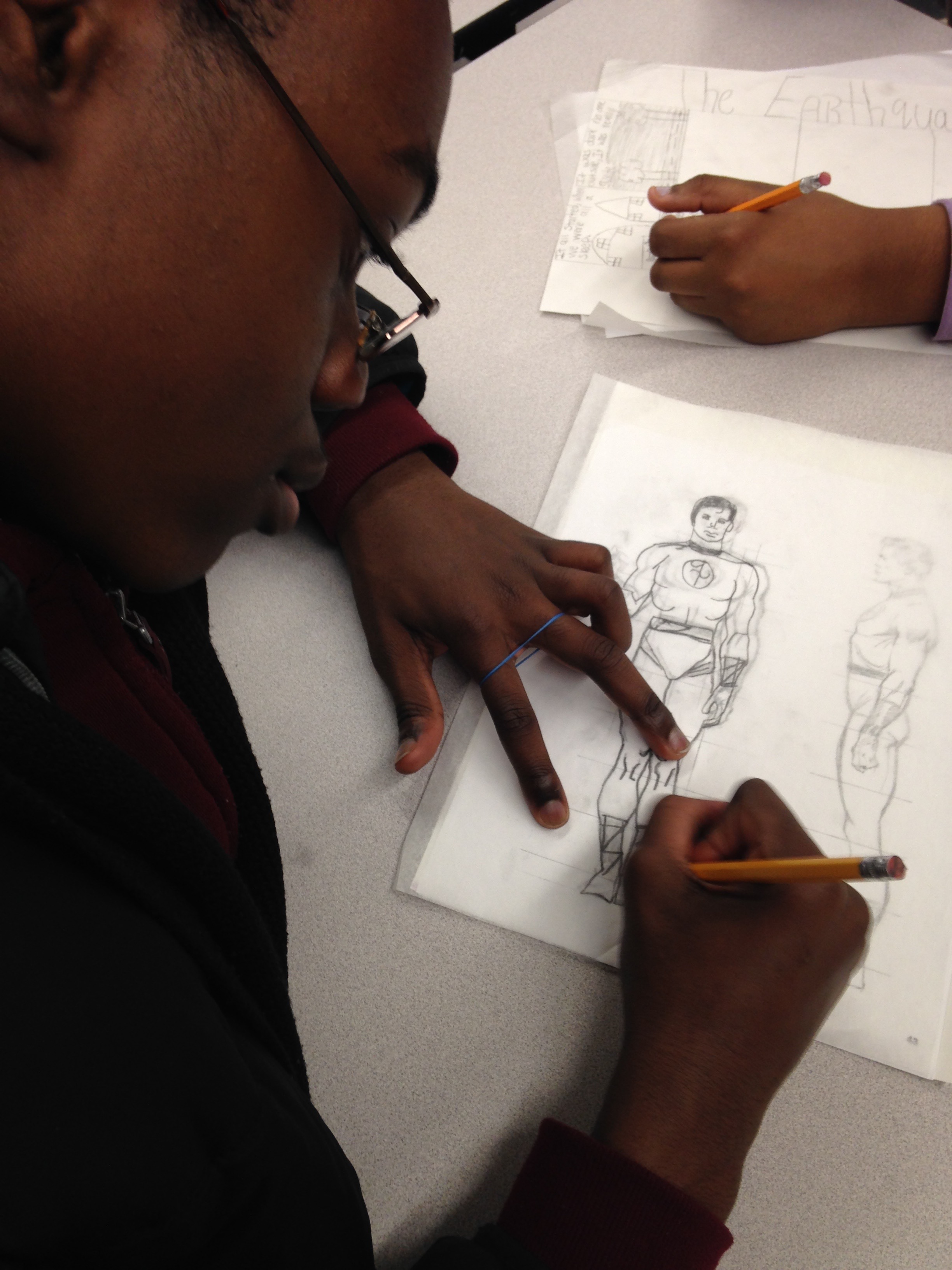 Students learn about Marvel Comics and Stan Lee as they develop drafting and writing skills.