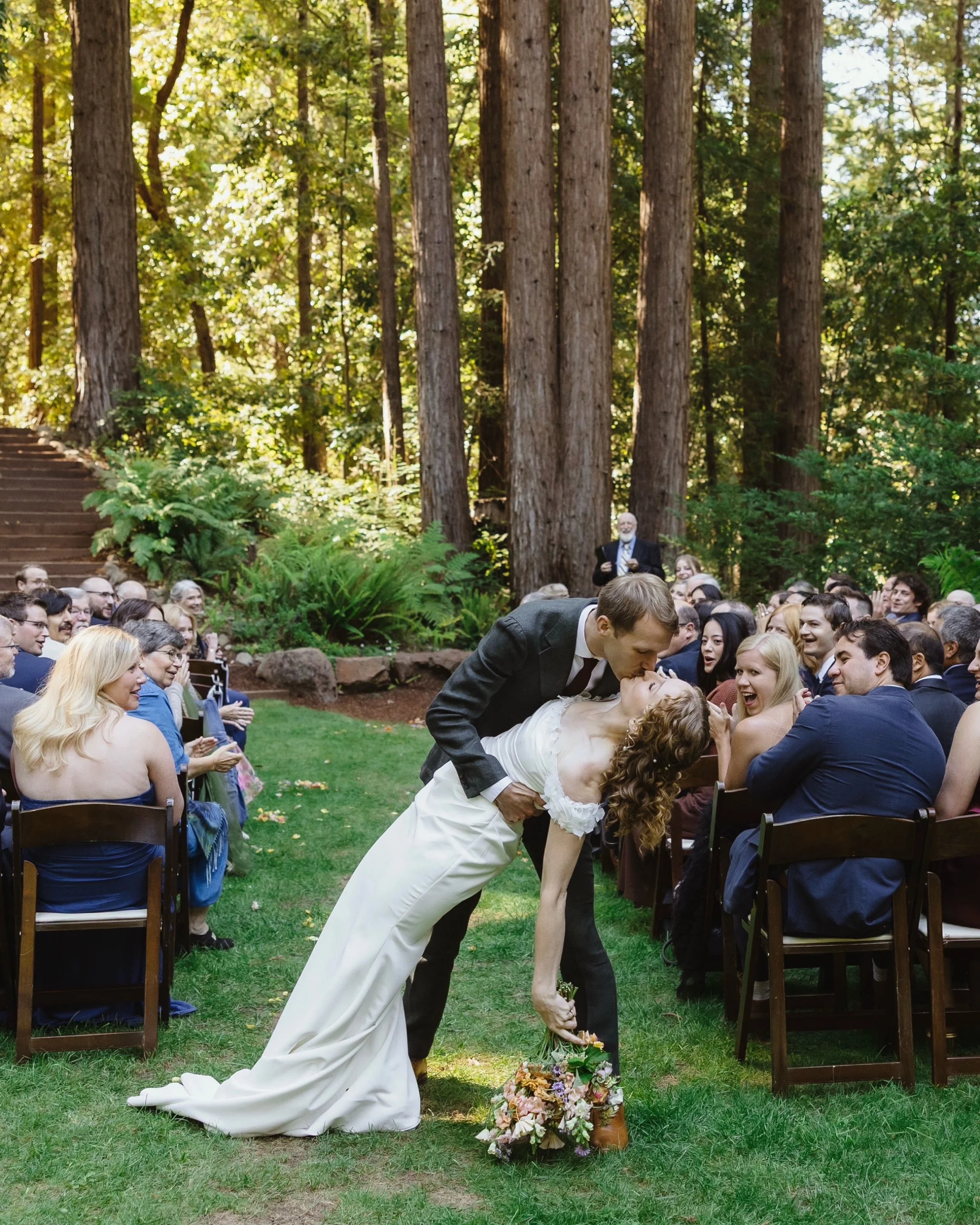 Getting married surrounded by redwoods is a certain type of magical I can never tire of! @sequoiaretreatcenter was absolutely captivating for Kellie and Peter&rsquo;s wedding earlier this summer. Thank you to my partner @robcsapo for testing the wate