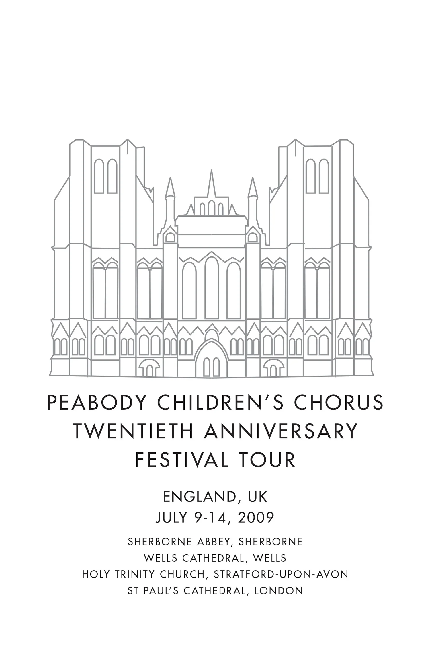 Illustration created for a performance tour the Peabody Children's Choir made to England.