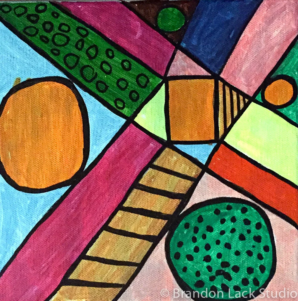 Small Circlies 4, 2015. Watercolor markers on canvas. 8 x 8 inches. Unframed.