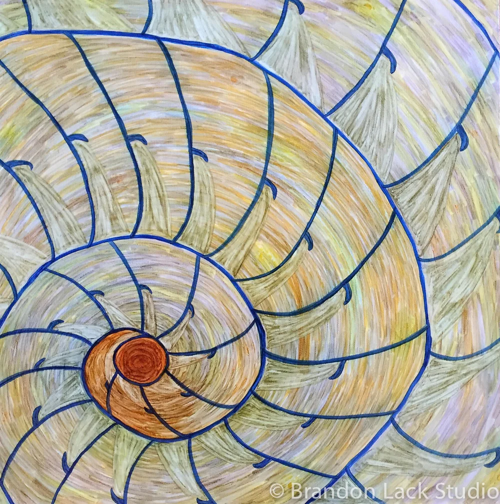 Inside World, April 2016. Paint markers on canvas. 18 x 18 inches. Unframed.