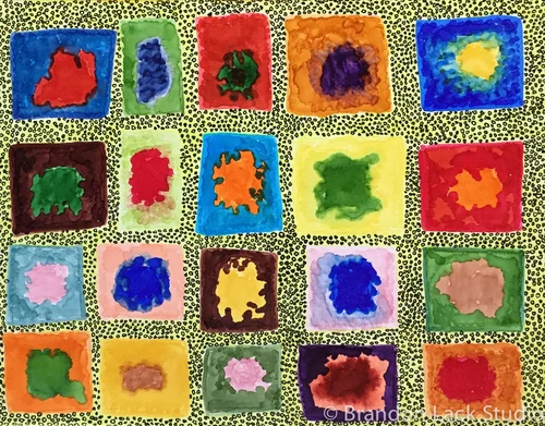 Headache Squares, September 2015. Paint markers on canvas. Unframed.