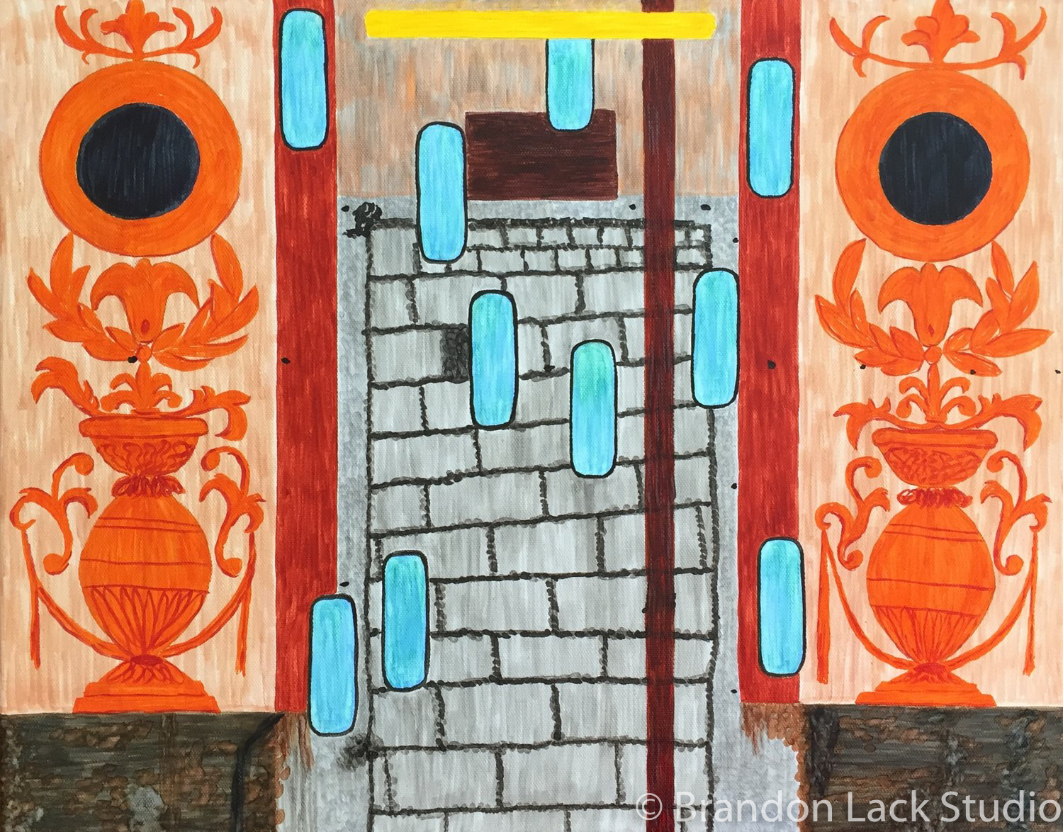 Contemporary Wall, September 2016. Paint pens on canvas. 16 x 20 inches. Unframed.