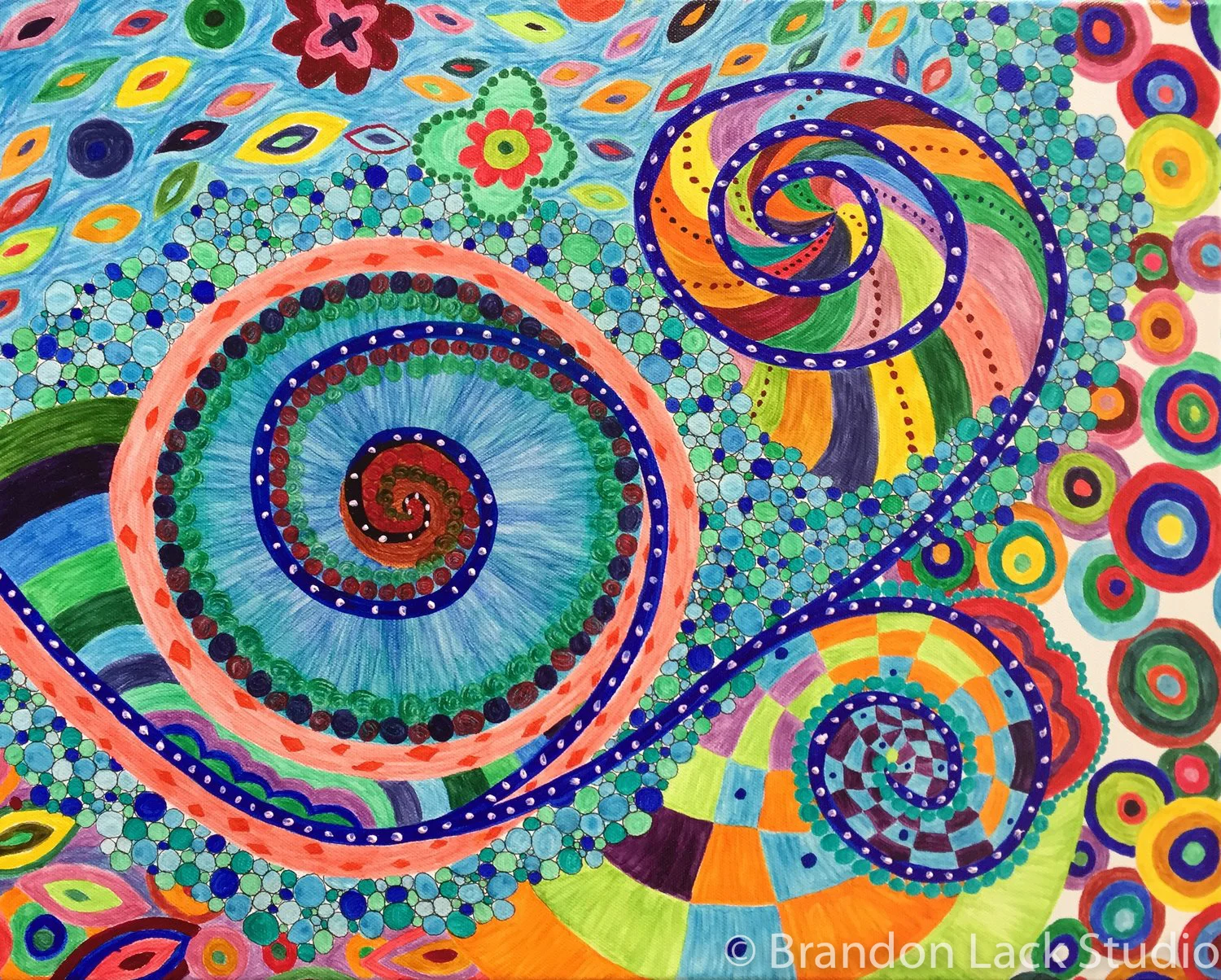 Swirly Colors, February 2017. Mixed media on canvas. 16x20 inches. Unframed.