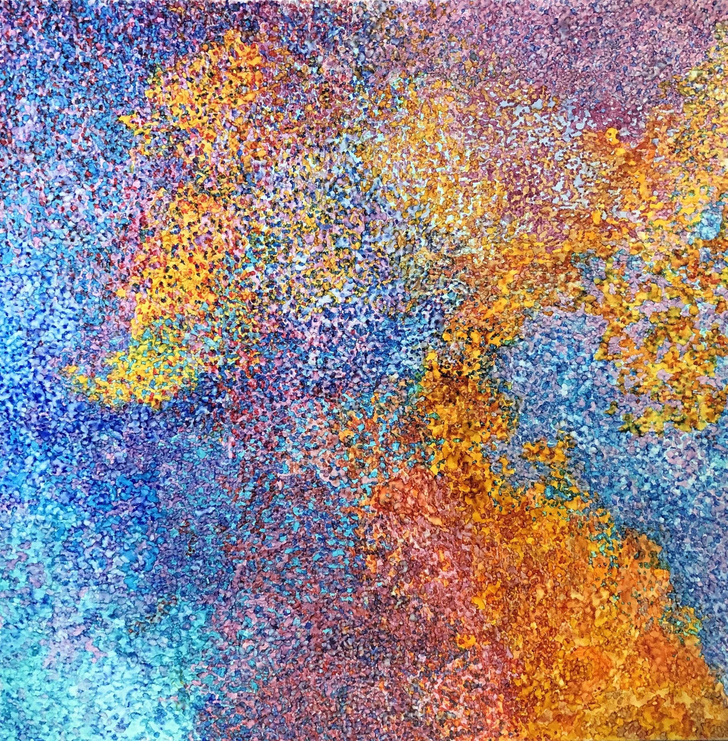 Love to France, May 2019. Paint pens on stretched canvas. 24x24 inches. Unframed with finished sides.