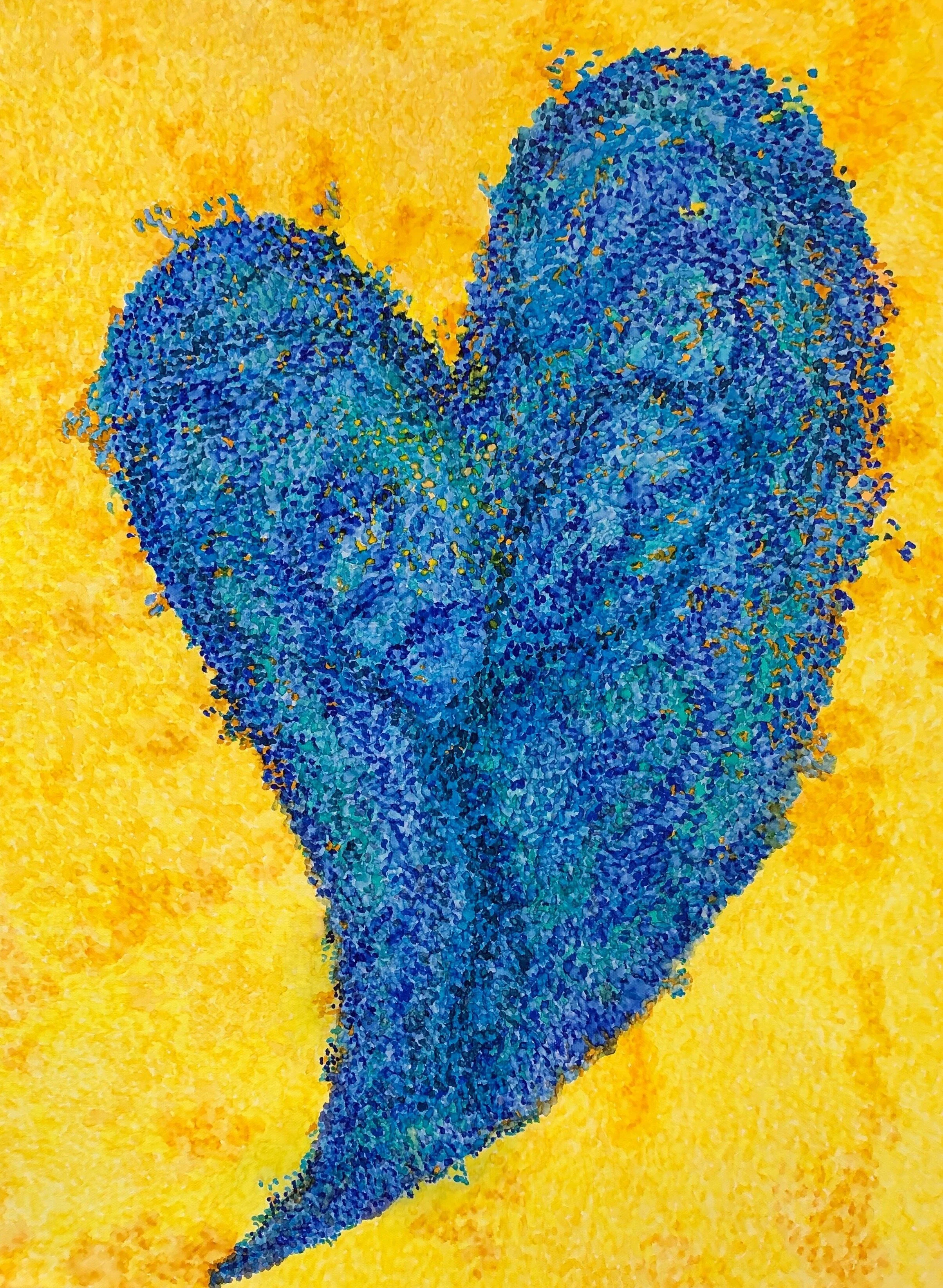Love to Down syndrome, October 2019. Paint pens on stretched canvas. 22x28 inches. Unframed with finished sides.