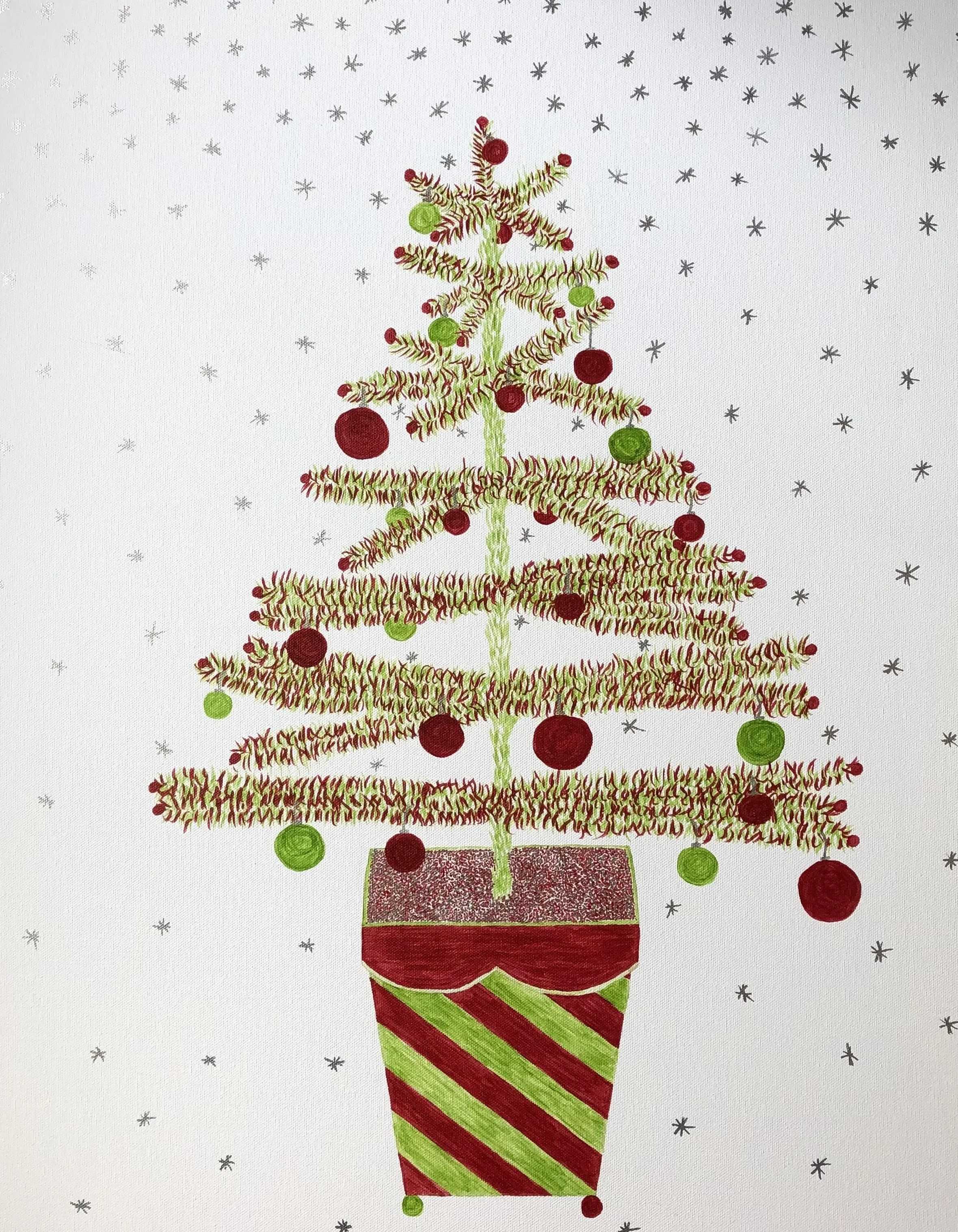 Green and Red Decoration Tree