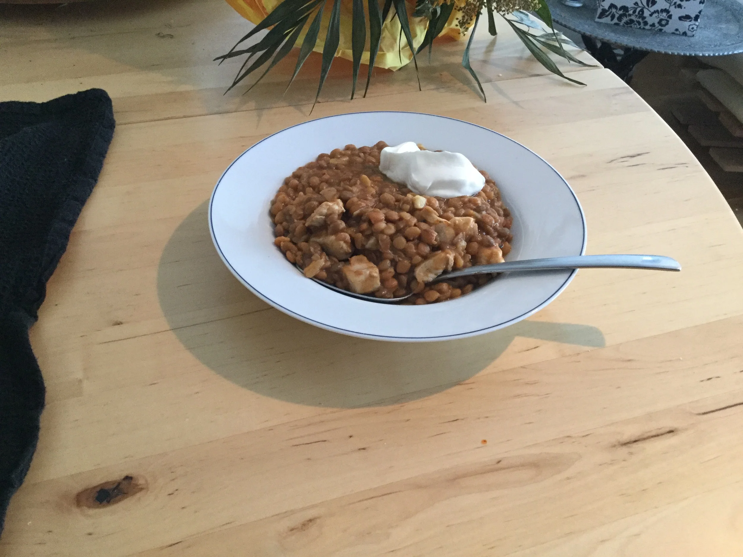 Lentils with chicken