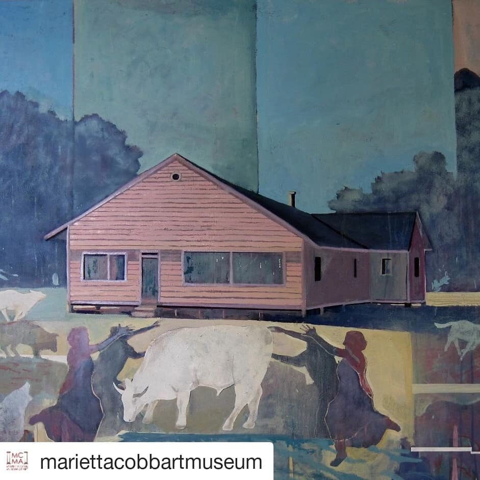 #Repost @mariettacobbartmuseum (@get_repost)
・・・
&ldquo;Greenleaf&rdquo; 2012, is the first of two paintings we are showing today by Chad Cole to mark the end of his exhibition at the MCMA.
.
&ldquo;The silhouettes in my paintings are a nod to a popu