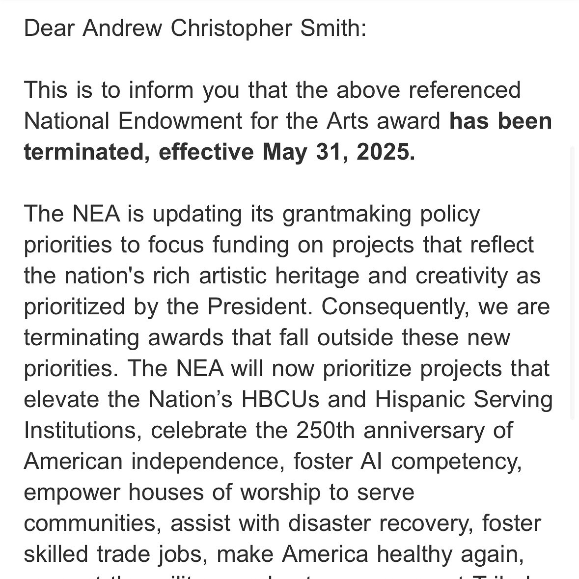The Trump administration recently canceled a few grants for The Lab. Luckily we already have the cash in the bank and have paid the artists involved. These grants were a cornerstone of our living wage based commissioning program, which seeks to provi