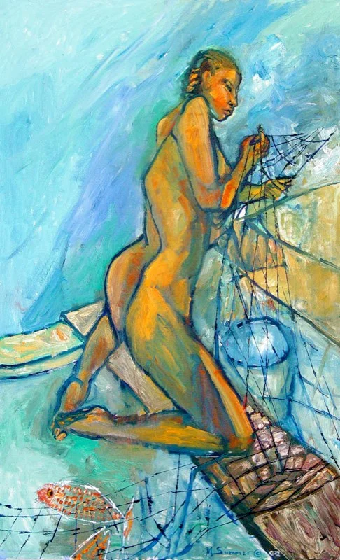 Woman Pulling Nets