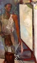 Self Portrait, Oil on canvas, 60 x 36, 2001