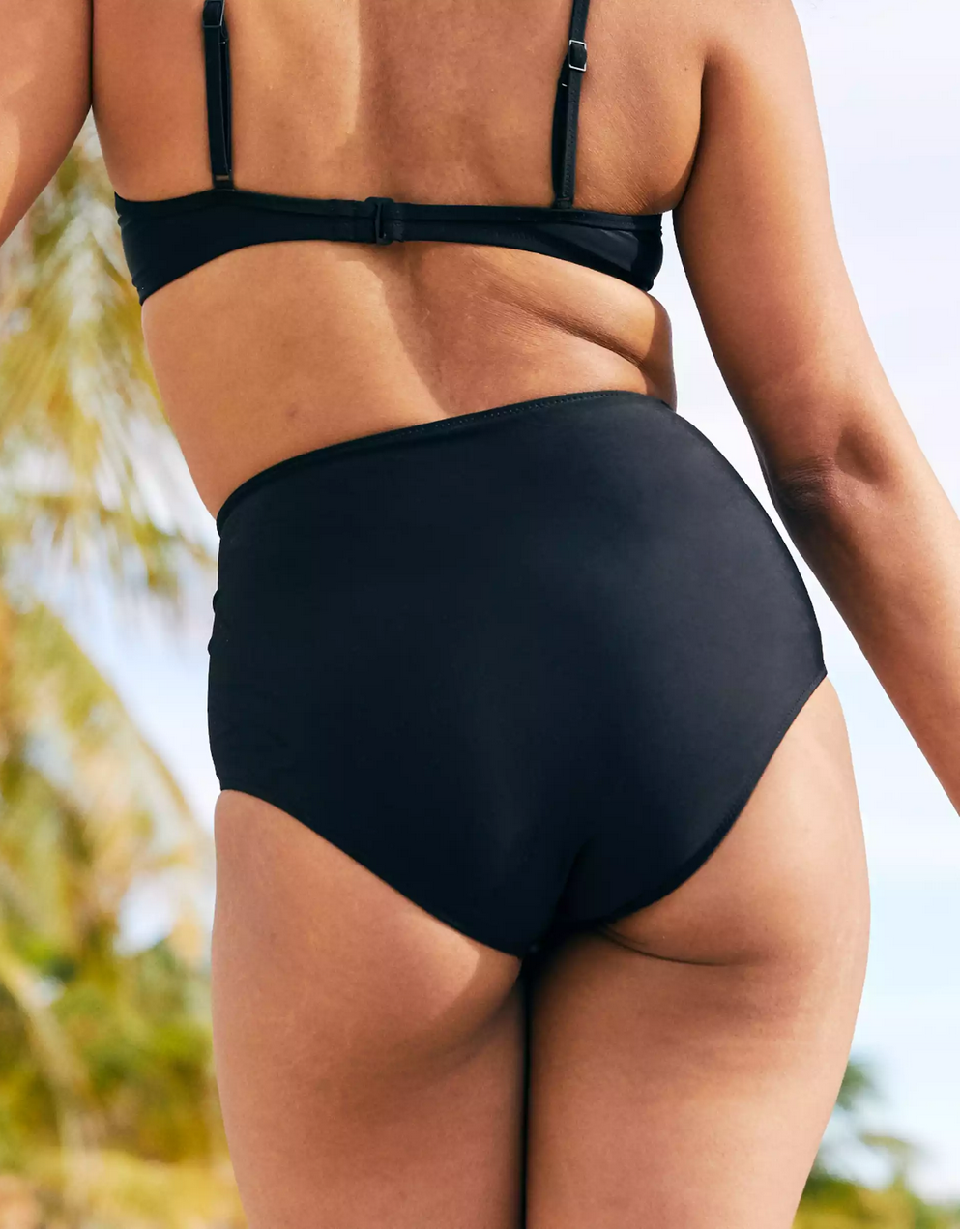 Aerie High Waisted Bikini Bottoms Black