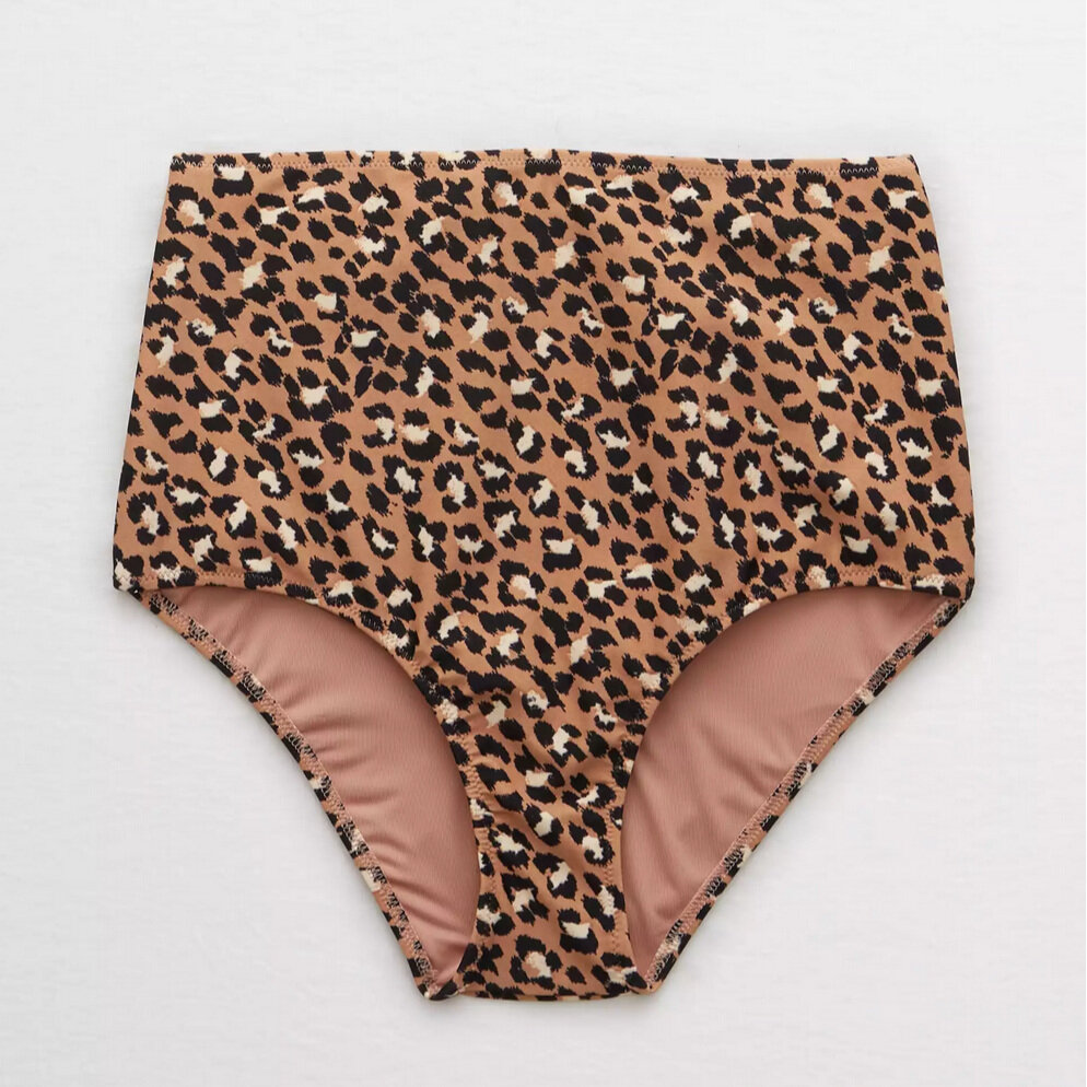 Aerie Leopard High Waisted Bikini Bottom