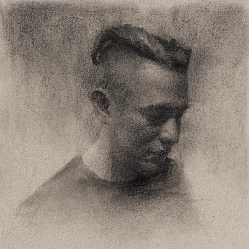 Study of David, Charcoal and Conte on Paper, 12x12" 2017