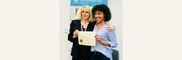 Marisa Peer and I after finishing her training in New York City.