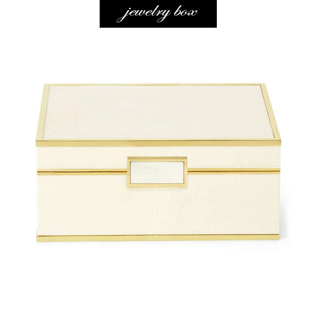 Aerin Shagreen and Brass Jewelry Box
