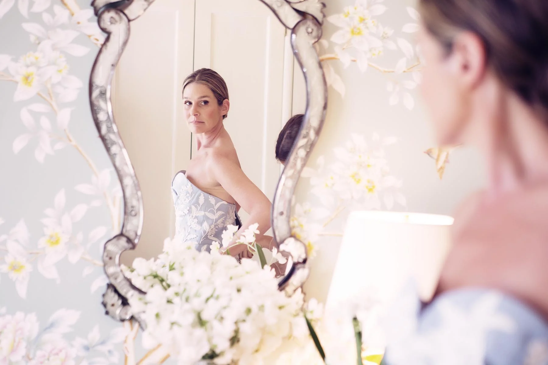 Aerin Lauder getting ready for the Met Gala via Vogue.com