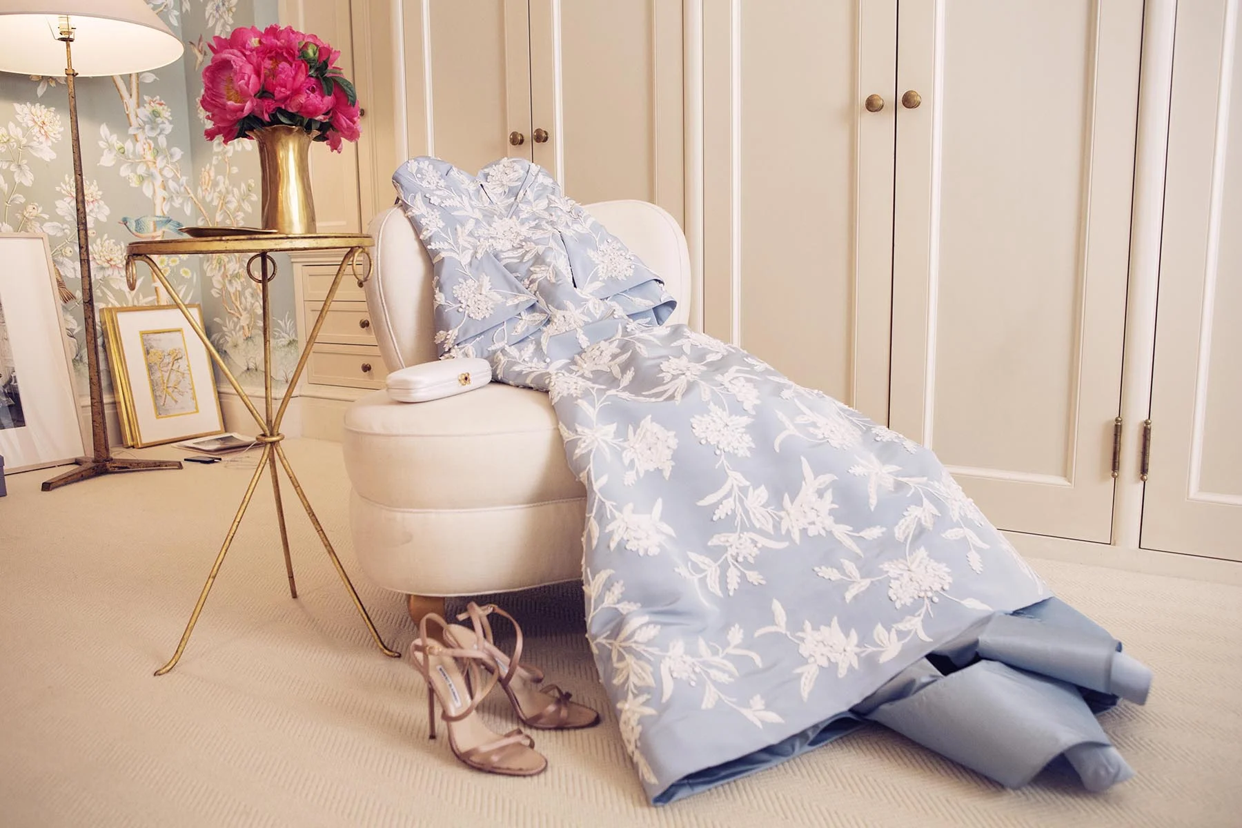 Aerin Lauder getting ready for the Met Gala via Vogue.com
