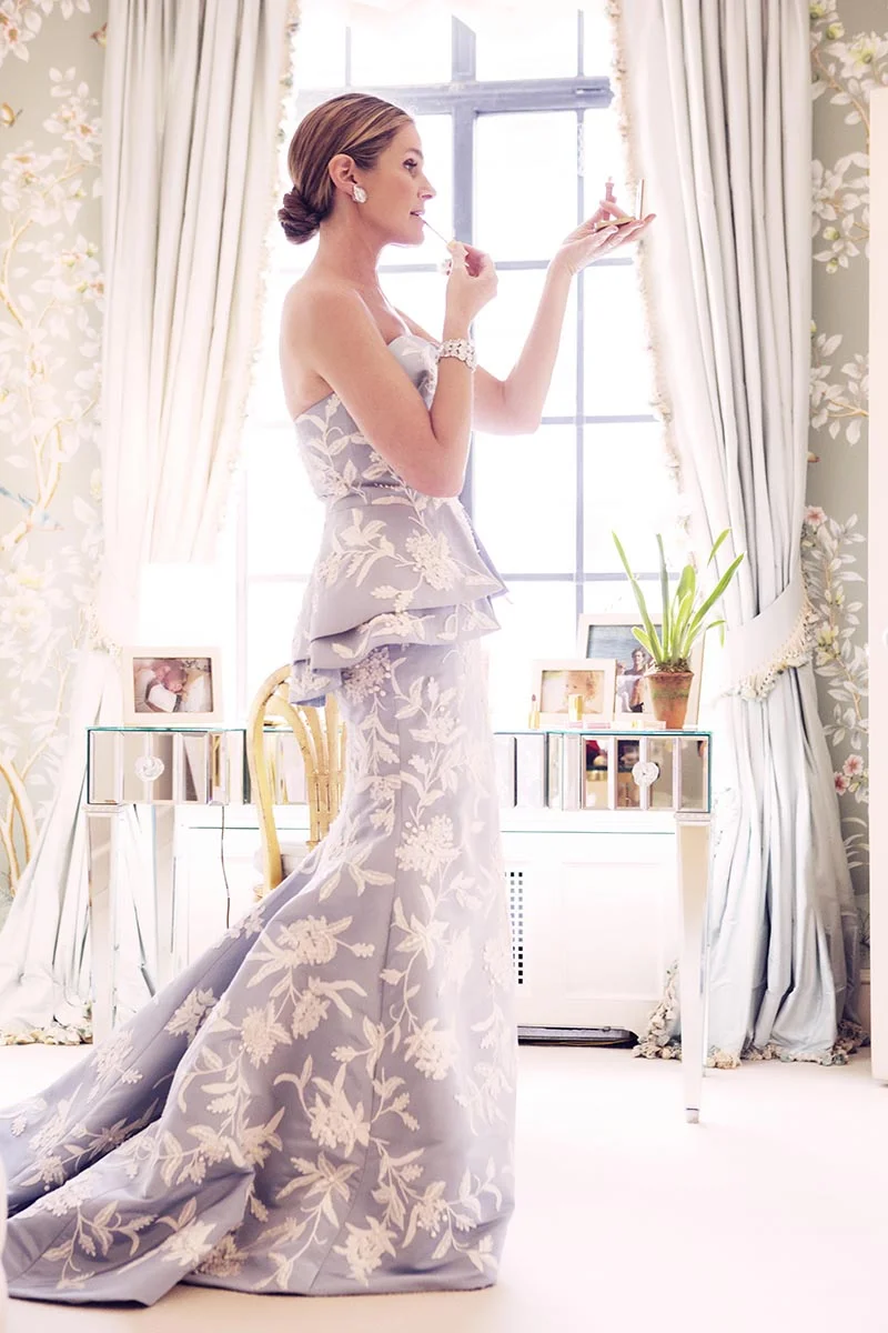 Aerin Lauder getting ready for the Met Gala via Vogue.com