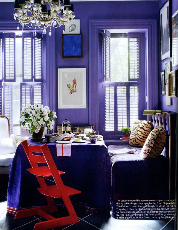 Purple Living Room, David Kaihoi House Beautiful