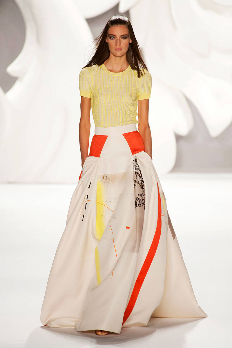 Carolina Herrera Modern Art Print Ball Skirt