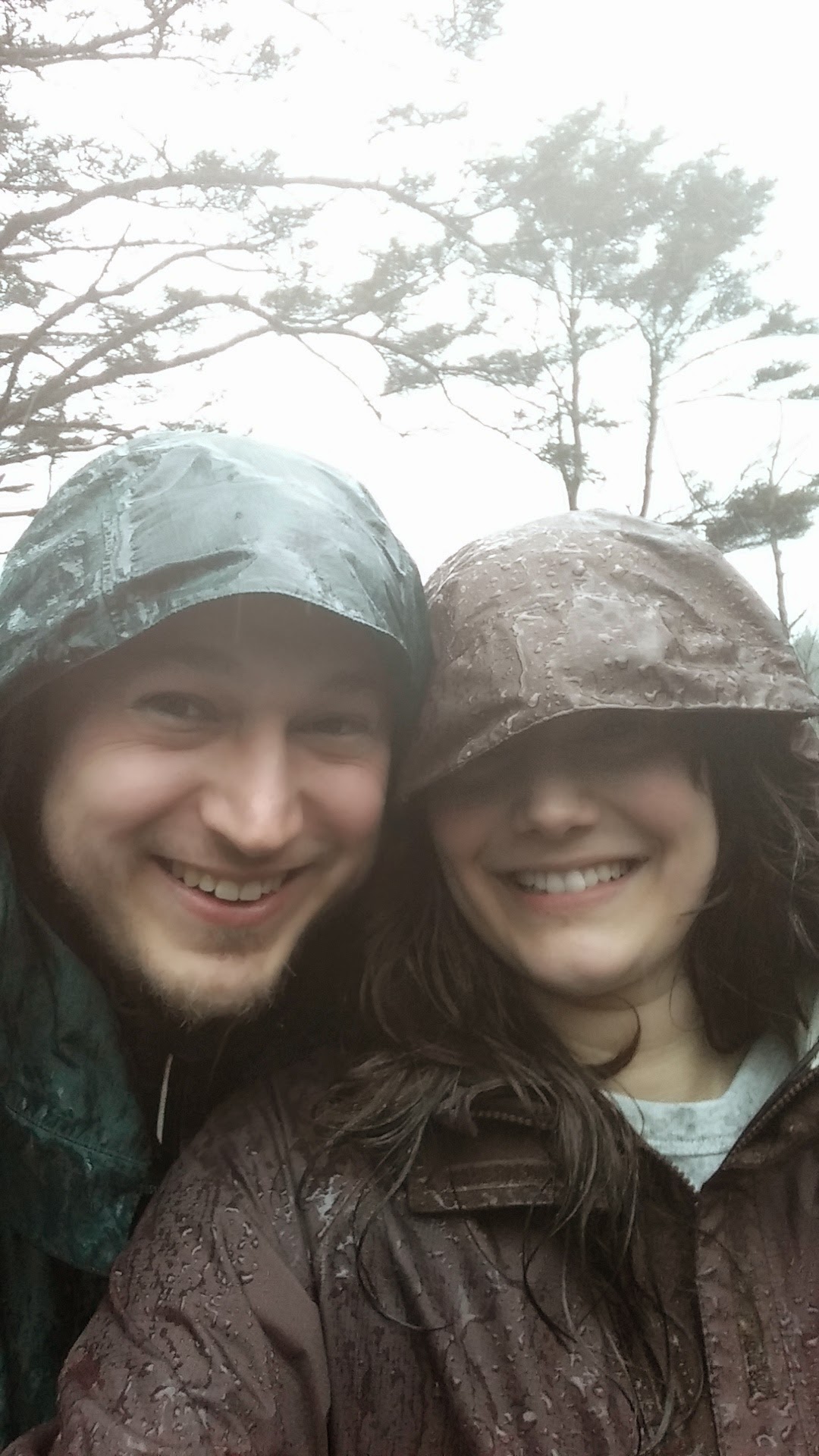 Hiking in the rain at Heceta Head LIghthouse
