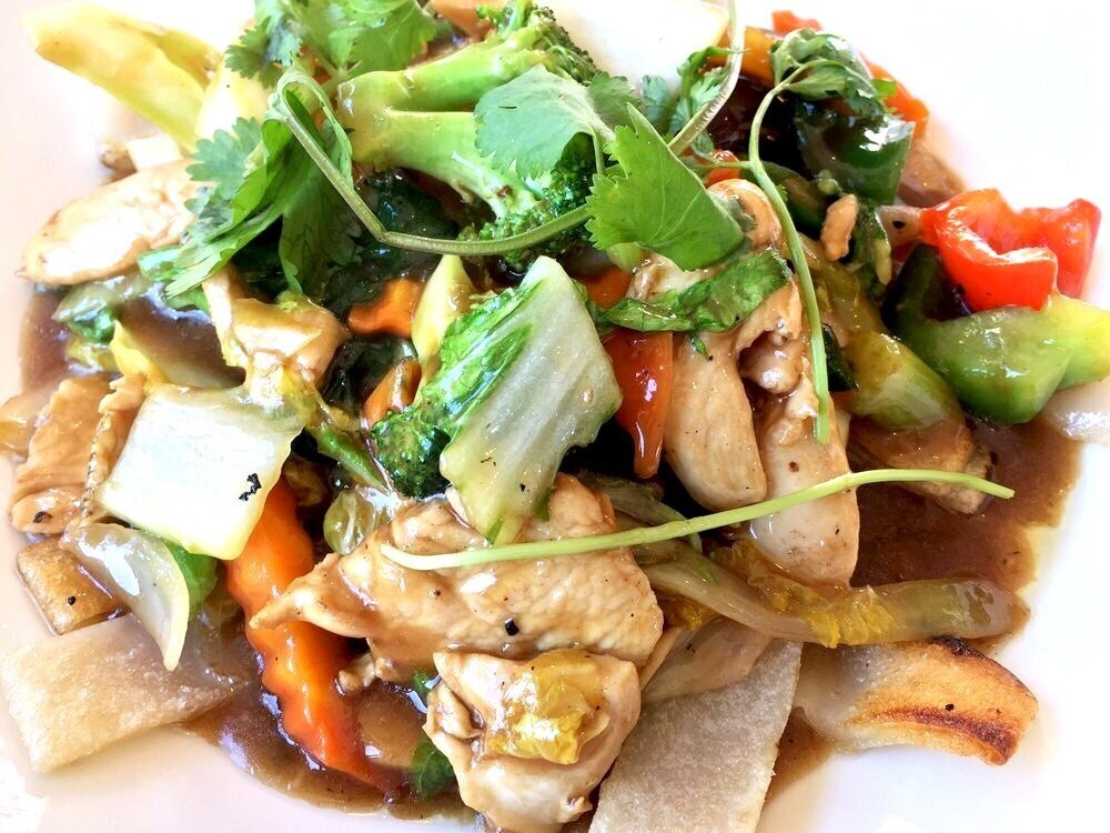 #138 Chicken Stir Fry with Crispy Rice Noodles 