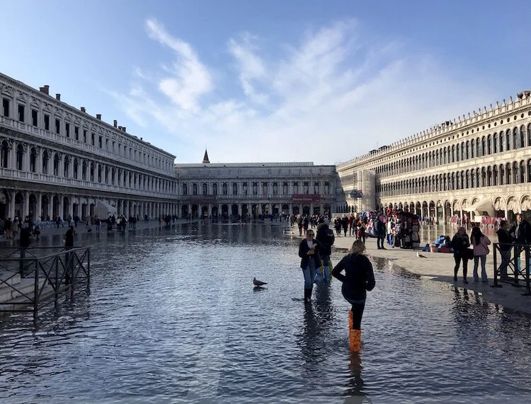 High tide in St Mark’s square on Monday (a good day)