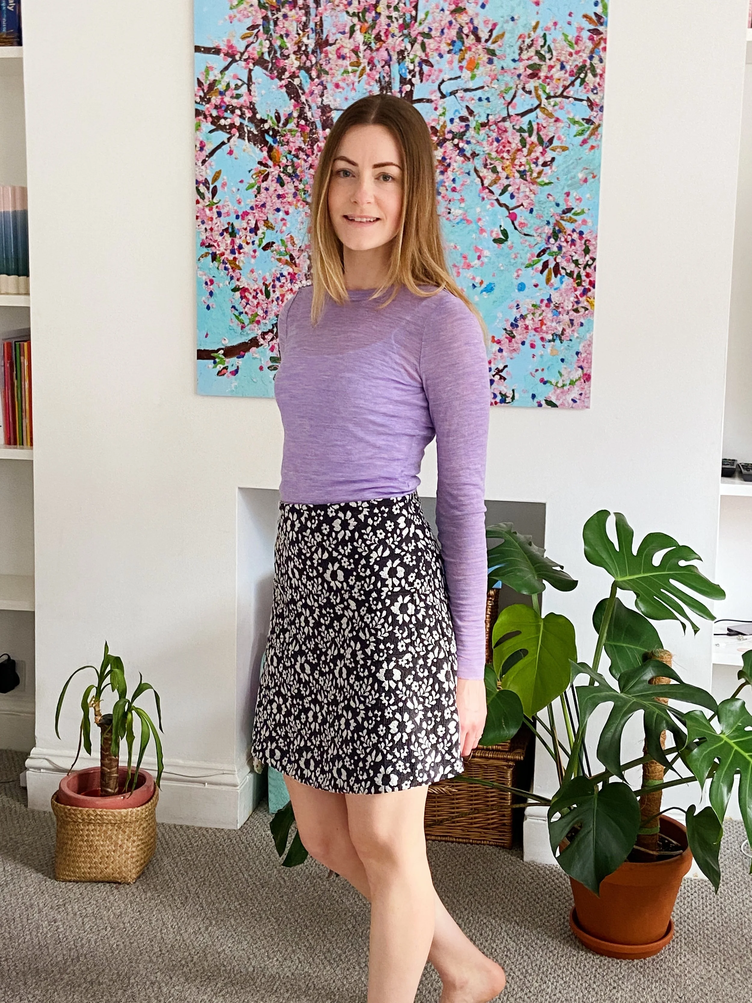 Jacquard a-line skirt based on the Tilly and the Buttons Delphine