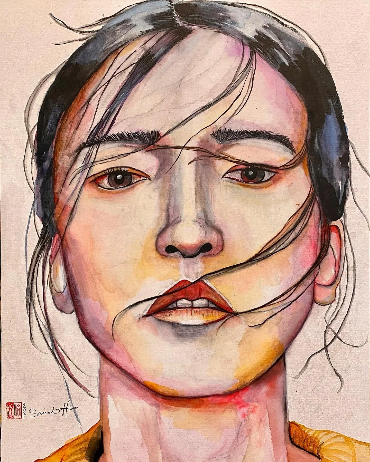 Surrender 2021 Mixed Media on Canvas Board 18%22x24%22.jpeg